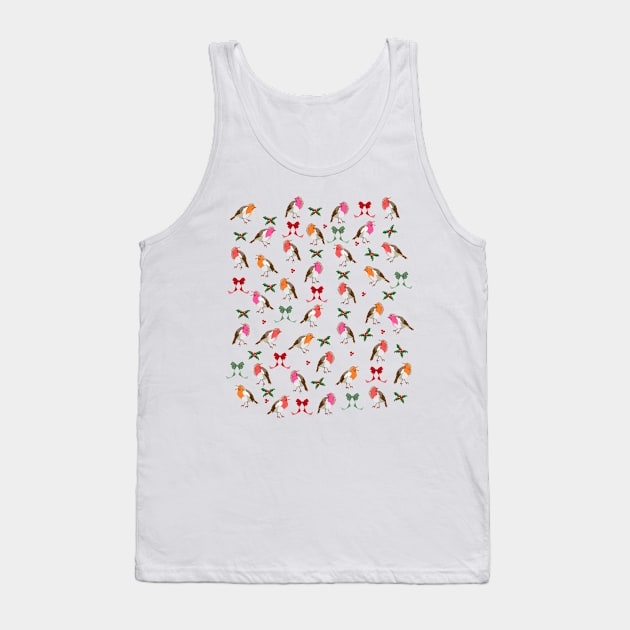 Christmas Robin pattern Tank Top by mailboxdisco